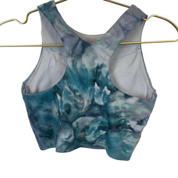 Athleta XS Bra Tank Top Cropped Blue TieDye Conscious Crop  Printed D-DD - Picture 2 of 8